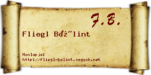 Fliegl Bálint névjegykártya