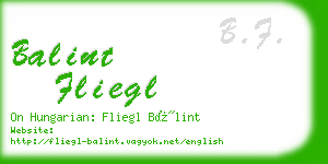 balint fliegl business card